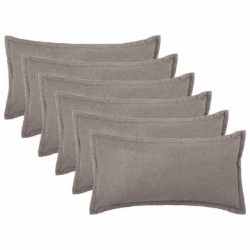 Federa 6 pz HOUTEN Grigio Chiaro 40 x 70 cm Bouclé