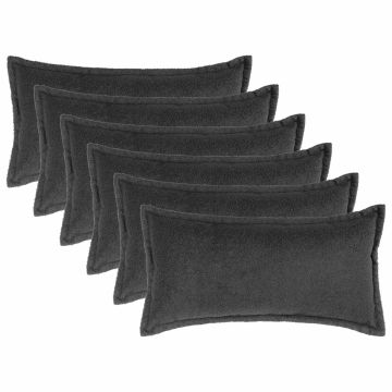 Federa 6 pcs HOUTEN Grigio Scuro 40 x 70 cm Bouclé
