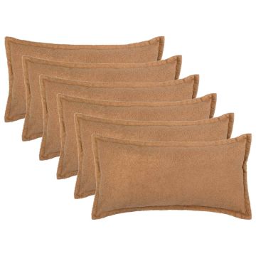 Federa 6 pcs HOUTEN Beige 40 x 70 cm Bouclé