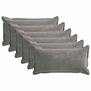 Federa 6 pz HOUTEN Grigio Scuro 40 x 70 cm Tessuto Chenille