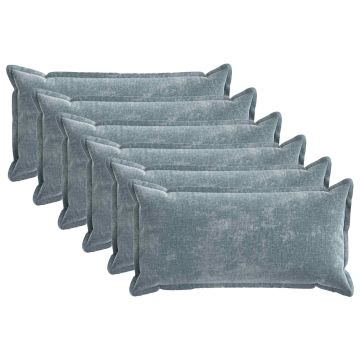 Federa 6 pz HOUTEN Azzurro 40 x 70 cm Tessuto Chenille