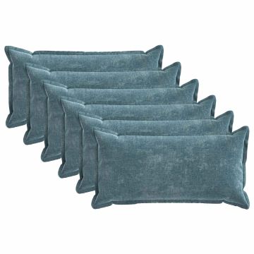 Federa 6 pz HOUTEN Blu 40 x 70 cm Tessuto Chenille