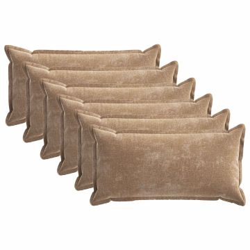 Federa 6 pz HOUTEN Marrone 40 x 70 cm Tessuto Chenille