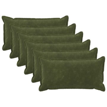 Federa 6 pcs HOUTEN Verde 40 x 70 cm Fleece in microfibra