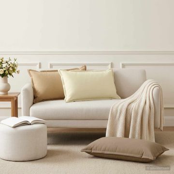 Federa 6 pz HOUTEN Crema 40 x 70 cm Poliestere