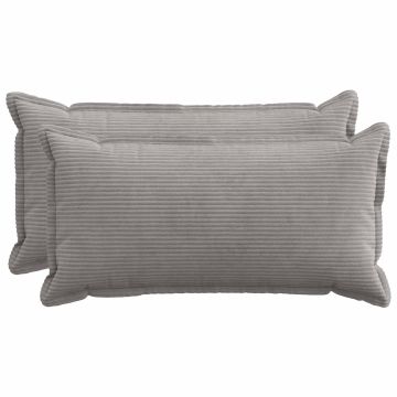 Federa 2 pz HOUTEN Grigio Chiaro 40 x 80 cm corduroy