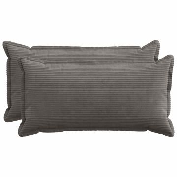 Federa 2 pz HOUTEN Grigio Scuro 40 x 80 cm corduroy