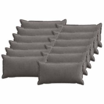 Federa 12 pz HOUTEN Grigio Scuro 40 x 80 cm corduroy