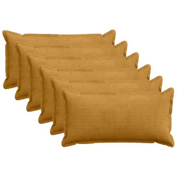 Federa 6 pz HOUTEN Giallo 40 x 80 cm corduroy