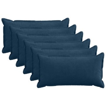 Federa 6 pz HOUTEN Blu navy 40 x 80 cm corduroy