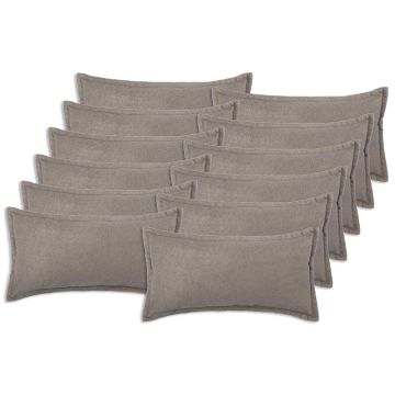Federa 12 pcs HOUTEN Grigio Chiaro 40 x 80 cm Bouclé