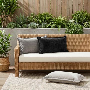 Federa 6 pz HOUTEN Grigio Scuro 40 x 80 cm Tessuto Chenille