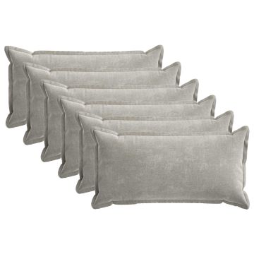 Federa 6 pz HOUTEN Grigio Chiaro 40 x 80 cm Tessuto Chenille