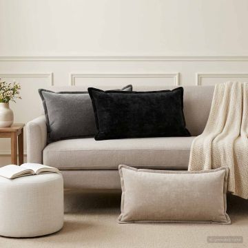 Federa 12 pz HOUTEN Grigio Chiaro 40 x 80 cm Tessuto Chenille
