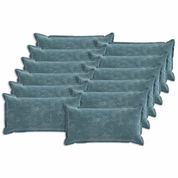Federa 12 pz HOUTEN Blu 40 x 80 cm Tessuto Chenille