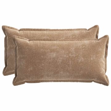 Federa 2 pz HOUTEN Marrone 40 x 80 cm Tessuto Chenille