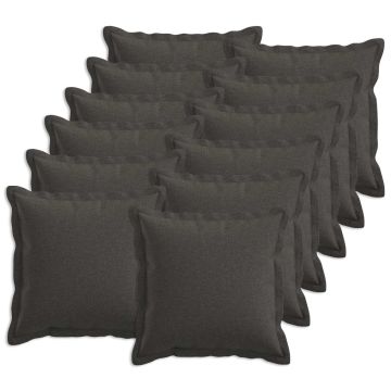Federa 12 pcs HOUTEN Grigio Scuro 45 x 45 cm Lino