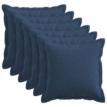 Federa 6 pcs HOUTEN Blu 45 x 45 cm Lino
