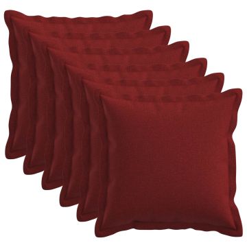 Federa 6 pcs HOUTEN Rosso Vino 45 x 45 cm Lino