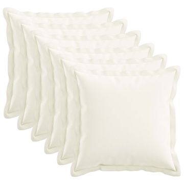 Federa 6 pcs HOUTEN Bianco 45 x 45 cm Lino