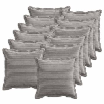 Federa 12 pz HOUTEN Grigio Chiaro 45 x 45 cm corduroy