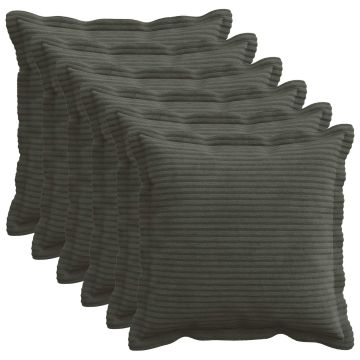 Federa 6 pz HOUTEN Antracite 45 x 45 cm corduroy
