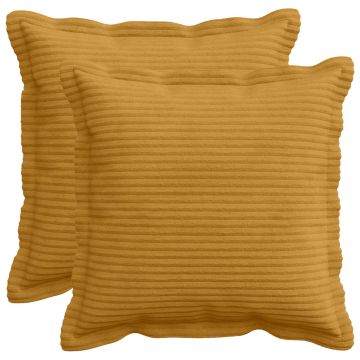 Federa 2 pz HOUTEN Giallo 45 x 45 cm corduroy