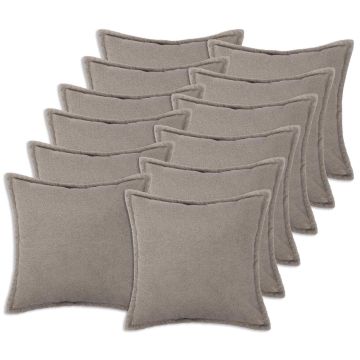 Federa 12 pcs HOUTEN Grigio Chiaro 45 x 45 cm Bouclé