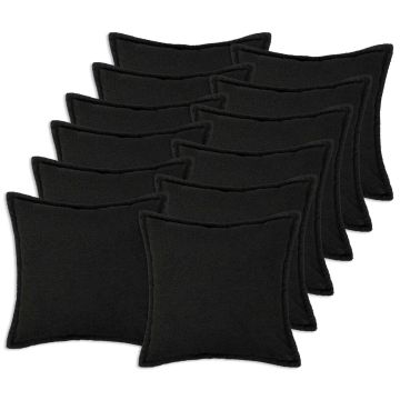 Federa 12 pcs HOUTEN Nero 45 x 45 cm Bouclé
