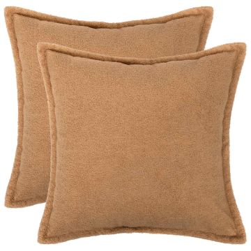 Federa 2 pcs HOUTEN Beige 45 x 45 cm Bouclé