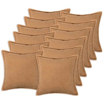 Federa 12 pcs HOUTEN Beige 45 x 45 cm Bouclé