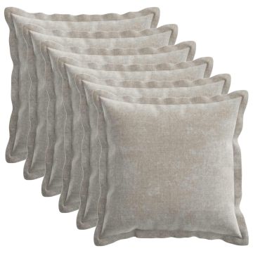 Federa 6 pz HOUTEN Grigio Chiaro 45 x 45 cm Tessuto Chenille