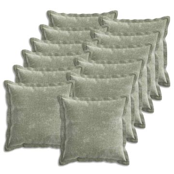 Federa 12 pz HOUTEN Verde 45 x 45 cm Tessuto Chenille