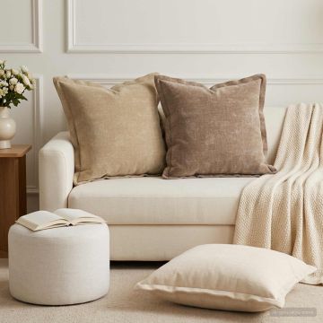 Federa 6 pz HOUTEN Marrone 45 x 45 cm Tessuto Chenille