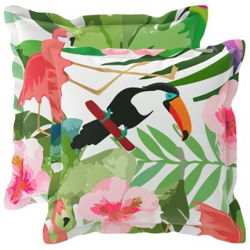 Federa 2 pz HOUTEN Multicolore 45 x 45 cm Poliestere