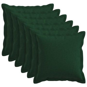 Federa 6 pcs HOUTEN Verde Scuro 50 x 50 cm Lino