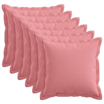 Federa 6 pcs HOUTEN Rosa 50 x 50 cm Lino