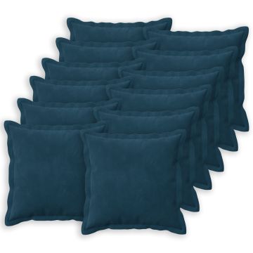 Federa 12 pcs HOUTEN Blu 50 x 50 cm Velluto