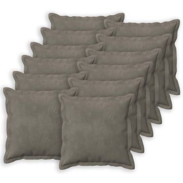 Federa 12 pcs HOUTEN Grigio Chiaro 50 x 50 cm Velluto