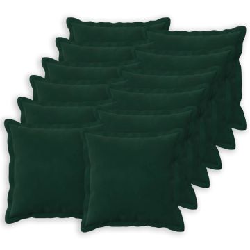 Federa 12 pcs HOUTEN Verde Scuro 50 x 50 cm Velluto