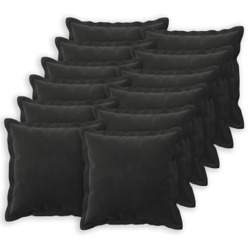 Federa 12 pcs HOUTEN Nero 50 x 50 cm Velluto