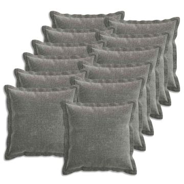 Federa 12 pz HOUTEN Grigio Scuro 50 x 50 cm Tessuto Chenille