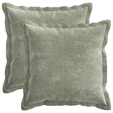 Federa 2 pz HOUTEN Verde 50 x 50 cm Tessuto Chenille