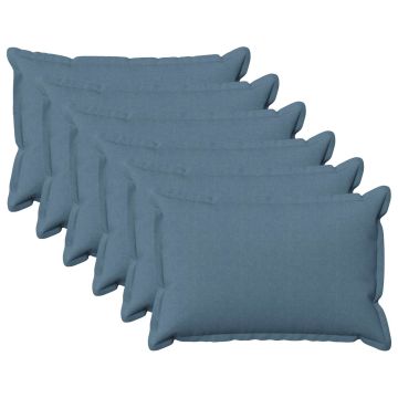Federa 6 pcs HOUTEN Blu jeans 50 x 70 cm Lino