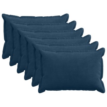 Federa 6 pz HOUTEN Blu navy 50 x 70 cm corduroy