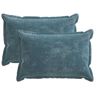 Federa 2 pz HOUTEN Blu 50 x 70 cm Tessuto Chenille