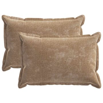 Federa 2 pz HOUTEN Marrone 50 x 70 cm Tessuto Chenille