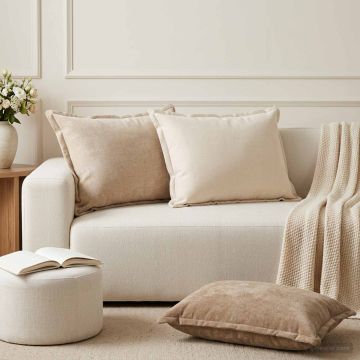 Federa 6 pz HOUTEN Marrone 50 x 70 cm Tessuto Chenille
