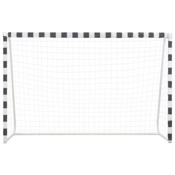 Porta da Calcio 300x200x90 cm in Metallo Bianco e Nero