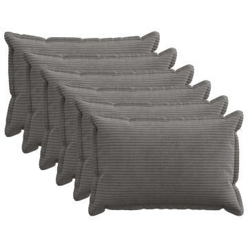 Federa 6 pz HOUTEN Grigio Scuro 50 x 75 cm corduroy